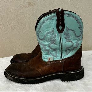 Justin Gypsy turquoise cowboy boots